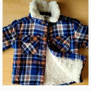 Sherpa lined baby plaid shirt